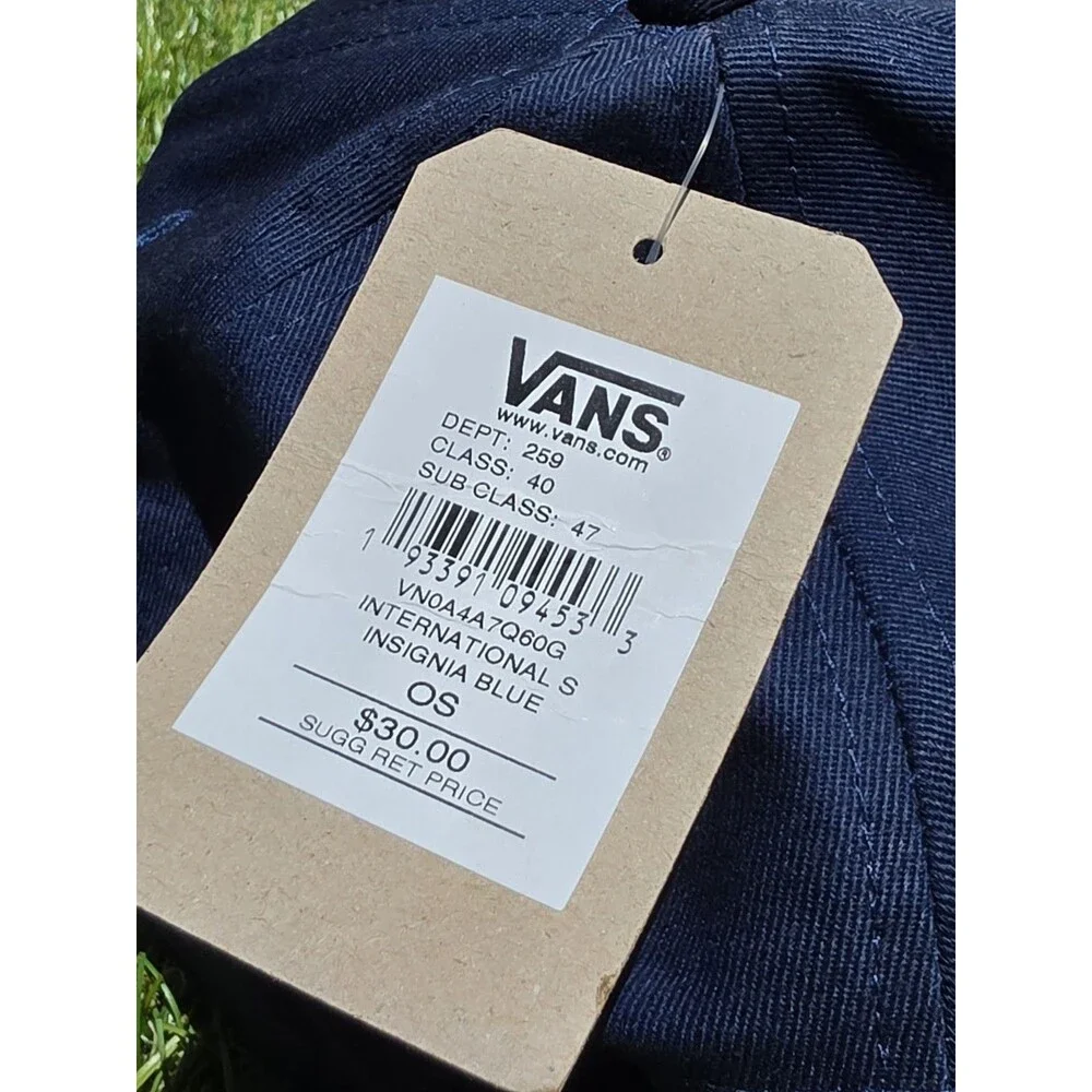 Vans Off The Wall International Sole Hat Cap Blue Black Rim Snapback Skater NWT